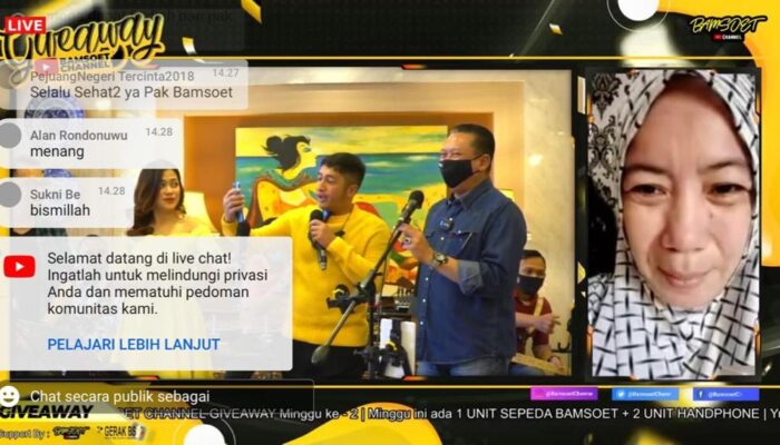 Undi Give Away Bamsoet Channel Putaran Kedua Bersama Irfan Hakim, Bamsoet Berikan Dua Sepeda Kuning dan Dua Smartphone